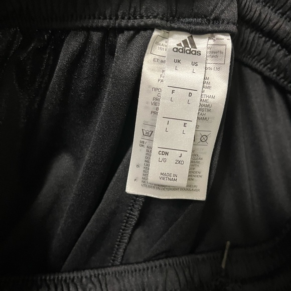 Adidas black with white stripes athletic climalite shorts - Picture 9 of 13